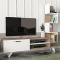 Έπιπλο τηλεόρασης Ceren Megapap χρώμα λευκό - cordoba 149,5x31x131,6εκ.