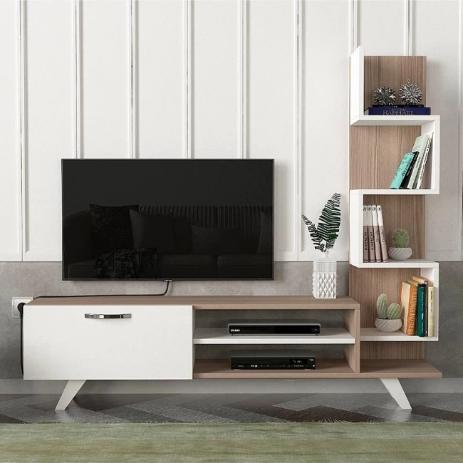Έπιπλο τηλεόρασης Ceren Megapap χρώμα λευκό - cordoba 149,5x31x131,6εκ.