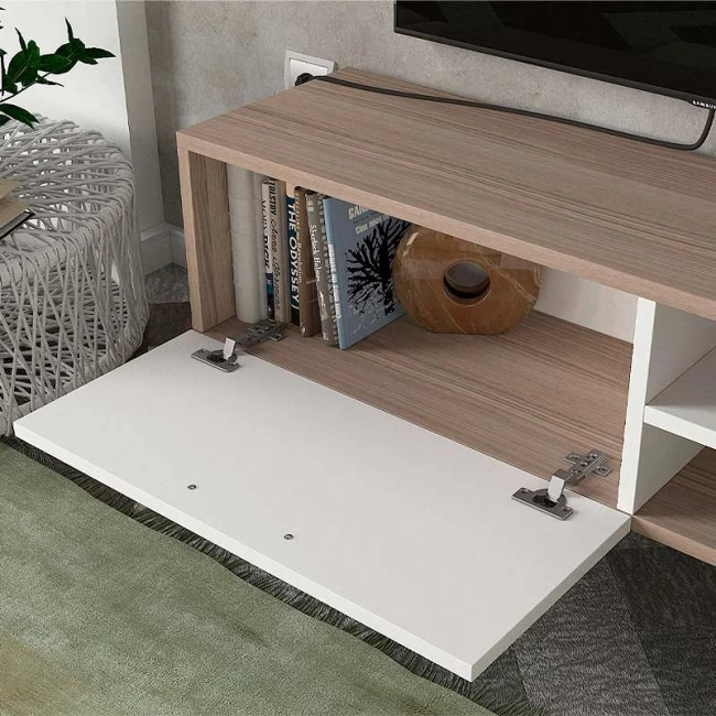 Έπιπλο τηλεόρασης Ceren Megapap χρώμα λευκό - cordoba 149,5x31x131,6εκ.