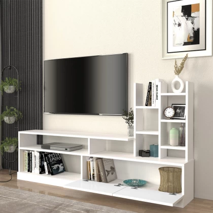 Σύνθεση τηλεόρασης Pesaro Megapap χρώμα λευκό 165x25x91,3εκ. Σύνθεση τηλεόρασης Pesaro Megapap χρώμα λευκό 165x25x91,3εκ.