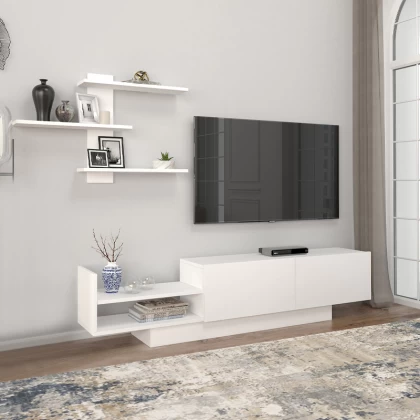Σύνθεση τηλεόρασης Egemen Megapap χρώμα λευκό 180x32x40εκ. Σύνθεση τηλεόρασης Egemen Megapap χρώμα λευκό 180x32x40εκ.
