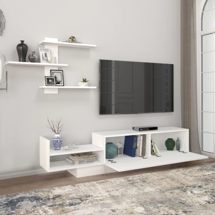 Σύνθεση τηλεόρασης Egemen Megapap χρώμα λευκό 180x32x40εκ. Σύνθεση τηλεόρασης Egemen Megapap χρώμα λευκό 180x32x40εκ.