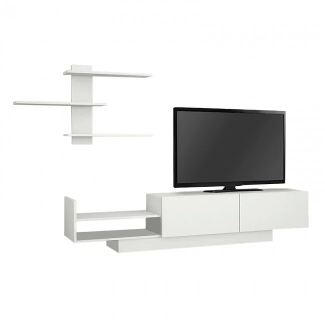 Σύνθεση τηλεόρασης Egemen Megapap χρώμα λευκό 180x32x40εκ.