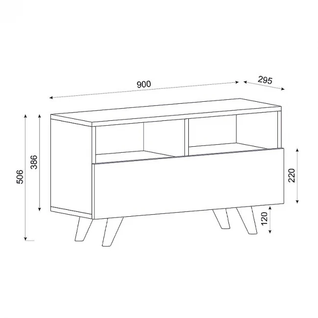 Έπιπλο τηλεόρασης Novela Megapap χρώμα λευκό - καρυδί 90x29,5x50εκ.