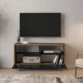 Έπιπλο τηλεόρασης Novela Megapap χρώμα καρυδί - μαύρο εφέ μαρμάρου 90x29,5x50εκ.