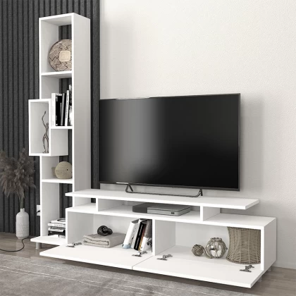 Σύνθεση τηλεόρασης Tulip Megapap χρώμα λευκό 160x29,5x160εκ. Σύνθεση τηλεόρασης Tulip Megapap χρώμα λευκό 160x29,5x160εκ.
