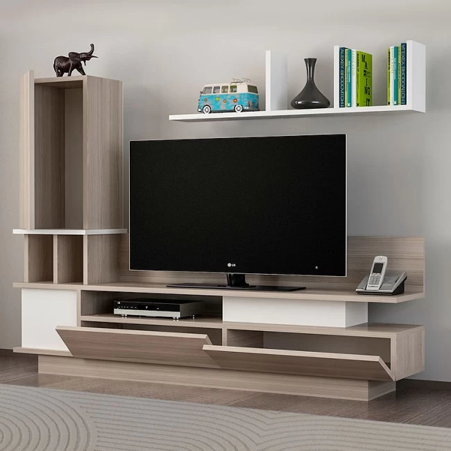 Σύνθεση τηλεόρασης Almeria Megapap χρώμα λευκό - cordoba 149x29,5x117εκ.