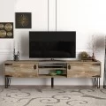 Έπιπλο τηλεόρασης Costa Megapap χρώμα vintage patik - μαύρο 180x29,5x49εκ.