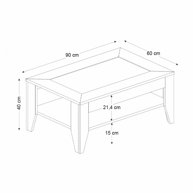 Τραπεζάκι σαλονιού Madura Megapap χρώμα sapphire oak 90x60x40εκ.