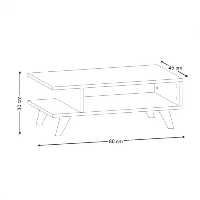 Τραπεζάκι σαλονιού Titus Megapap χρώμα λευκό 80x45x30εκ.