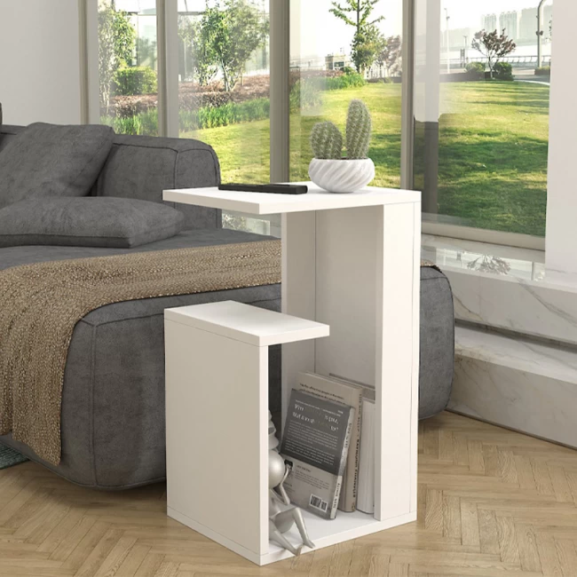 Τραπεζάκι βοηθητικό Rosana Megapap χρώμα λευκό 35x29,5x60εκ.