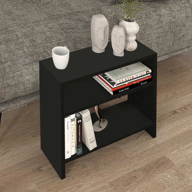 Τραπεζάκι βοηθητικό Silvanus Megapap χρώμα μαύρο 51x17,5x49εκ.
