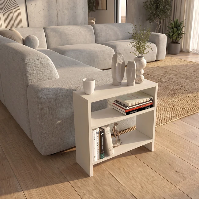 Τραπεζάκι βοηθητικό Silvanus Megapap χρώμα sandstone 51x17,5x49εκ.