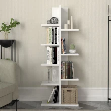 Βιβλιοθήκη Tree Megapap χρώμα λευκό 45x21,4x121,8εκ.