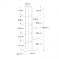 Βιβλιοθήκη Tree Megapap χρώμα λευκό 45x21,4x121,8εκ.