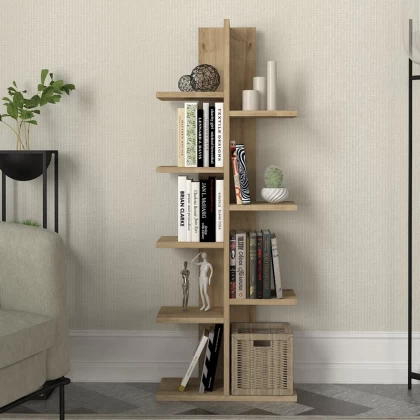 Βιβλιοθήκη Tree Megapap χρώμα sapphire oak 45x21,4x121,8εκ.
