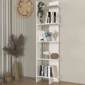 Βιβλιοθήκη Perla Megapap χρώμα λευκό 48x22x170εκ.