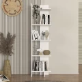 Βιβλιοθήκη Perla Megapap χρώμα λευκό 48x22x170εκ.
