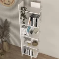 Βιβλιοθήκη Perla Megapap χρώμα λευκό 48x22x170εκ.