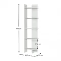 Βιβλιοθήκη Perla Megapap χρώμα λευκό 48x22x170εκ.