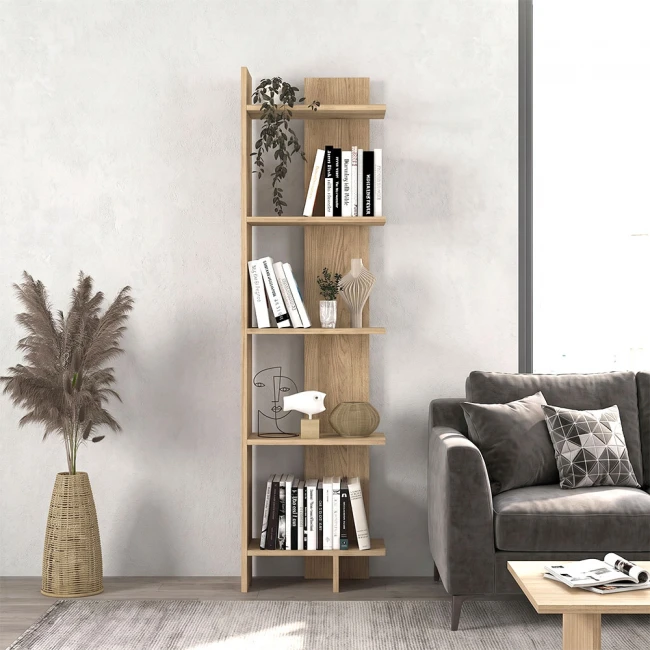 Βιβλιοθήκη Perla Megapap χρώμα sepet oak 48x22x170εκ.