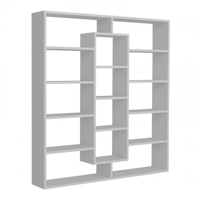 Βιβλιοθήκη μελαμίνης Ample Megapap χρώμα λευκό 125x22x135,7εκ.
