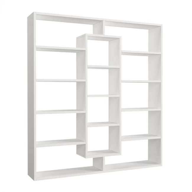 Βιβλιοθήκη Ample Megapap χρώμα λευκό 125x22x135,7εκ.