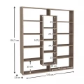 Βιβλιοθήκη Ample Megapap χρώμα καρυδί 125x22x135,7εκ.