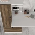 Γραφείο εργασίας Domingo Megapap χρώμα λευκό - καρυδί 149,5x60x120εκ.