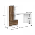 Γραφείο εργασίας Domingo Megapap χρώμα λευκό - καρυδί 149,5x60x120εκ.