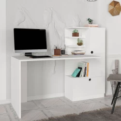 Γραφείο εργασίας Merino Megapap χρώμα λευκό 149,5x61,8x120εκ.