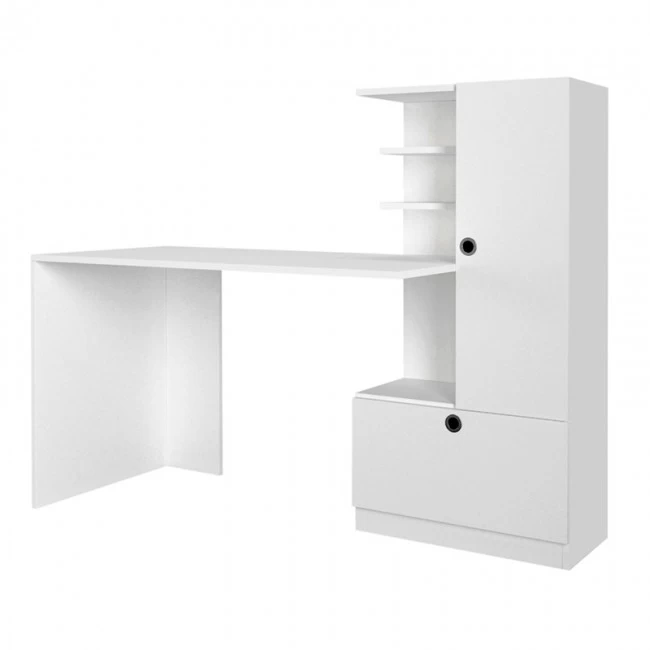 Γραφείο εργασίας Merino Megapap χρώμα λευκό 149,5x61,8x120εκ.