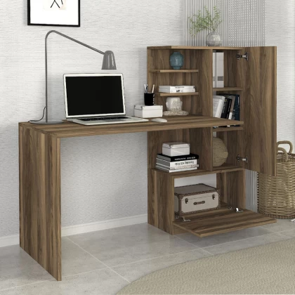 Γραφείο εργασίας Merino Megapap χρώμα καρυδί 149,5x61,8x120εκ. Γραφείο εργασίας Merino Megapap χρώμα καρυδί 149,5x61,8x120εκ.