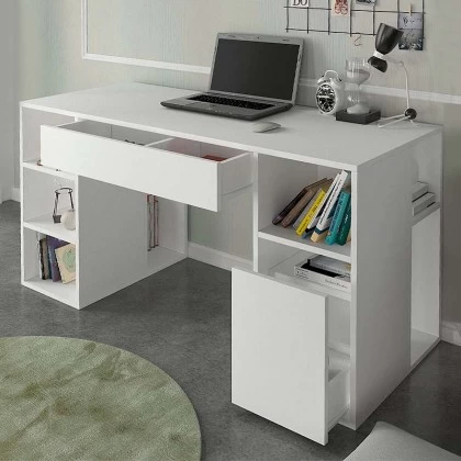 Γραφείο εργασίας Pontus Megapap χρώμα λευκό 145x60x74,4εκ. Γραφείο εργασίας Pontus Megapap χρώμα λευκό 145x60x74,4εκ.