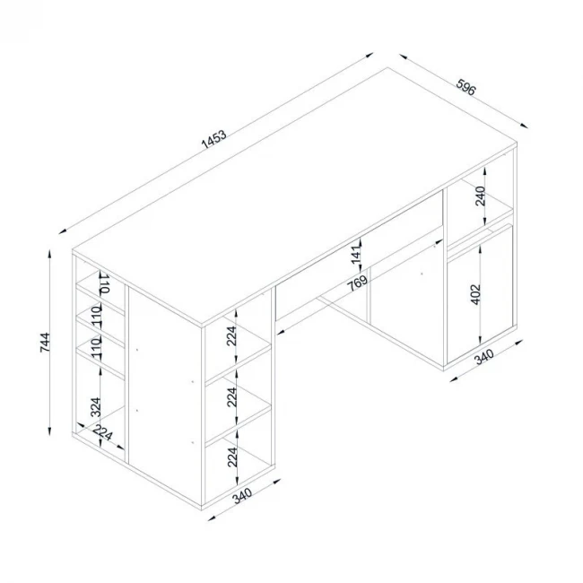Γραφείο εργασίας Pontus Megapap χρώμα λευκό 145x60x74,4εκ.