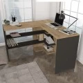 Γραφείο εργασίας Stylo Megapap χρώμα sapphire oak -  ανθρακί 120x120x73,8εκ.