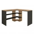 Γραφείο εργασίας Stylo Megapap χρώμα sapphire oak -  ανθρακί 120x120x73,8εκ.