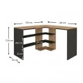 Γραφείο εργασίας Stylo Megapap χρώμα sapphire oak -  ανθρακί 120x120x73,8εκ.
