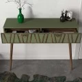 Κονσόλα επιτοίχια Forest Megapap χρώμα λαδί - καρυδί 120x35x89,3εκ.