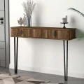 Κονσόλα επιτοίχια Ursula Megapap χρώμα καρυδί 120x35,5x90εκ.