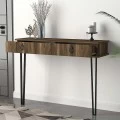 Κονσόλα επιτοίχια Ursula Megapap χρώμα καρυδί 120x35,5x90εκ.