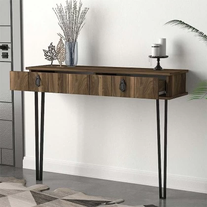Κονσόλα επιτοίχια Ursula Megapap χρώμα καρυδί 120x35,5x90εκ. Κονσόλα επιτοίχια Ursula Megapap χρώμα καρυδί 120x35,5x90εκ.