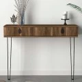 Κονσόλα επιτοίχια Ursula Megapap χρώμα καρυδί 120x35,5x90εκ.