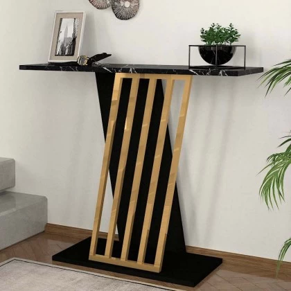 Κονσόλα Gravity Megapap χρώμα μαύρο εφέ μαρμάρου - χρυσό 90x29,6x76,8εκ. Κονσόλα Gravity Megapap χρώμα μαύρο εφέ μαρμάρου - χρυσό 90x29,6x76,8εκ.