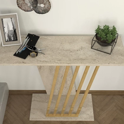 Κονσόλα Gravity Megapap χρώμα travertine - χρυσό 90x29,6x76,8εκ. Κονσόλα Gravity Megapap χρώμα travertine - χρυσό 90x29,6x76,8εκ.