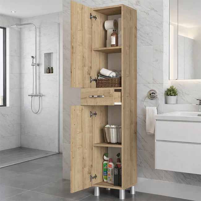 Ντουλάπι κουζίνας - μπάνιου Selina Megapap χρώμα sapphire oak 35x31x179εκ.