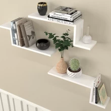 Ραφιέρα τοίχου Lowa Megapap 3 τεμαχίων χρώμα λευκό 57,7x14,5x18εκ.