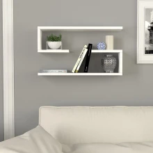 Ραφιέρα τοίχου Jenika Megapap 2 τεμαχίων χρώμα λευκό 60x14,5x18εκ.