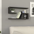 Ραφιέρα τοίχου Jenika Megapap 2 τεμαχίων χρώμα ανθρακί 60x14,5x18εκ.