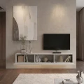 Έπιπλο τηλεόρασης επιτοίχιο Damla Megapap με LED χρώμα sandstone 180x29,5x29,5εκ.